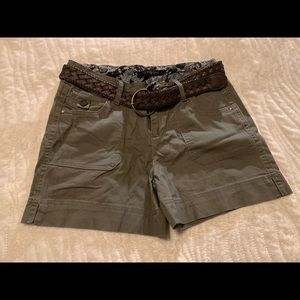 Olive colored shorts